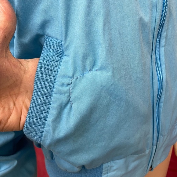 Vintage 1980’s Sears Cafe Racer Jacket Baby Blue size Medium - Picture 5 of 7